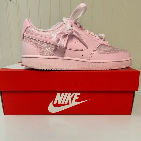Nike Court Vision Women's Rose Mousse Lace Sneakers - Picture 3 of 5